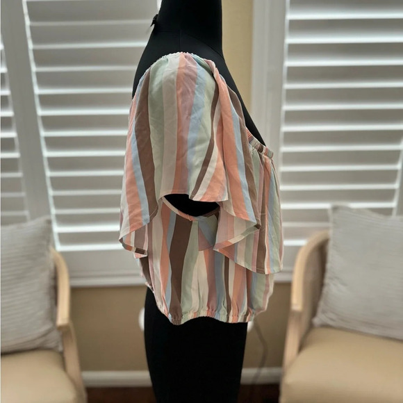 NWT | Torrid | Midi Challis Off Shoulder Stripe Off Shoulder Top - Size 2 (2X) - Picture 5 of 7